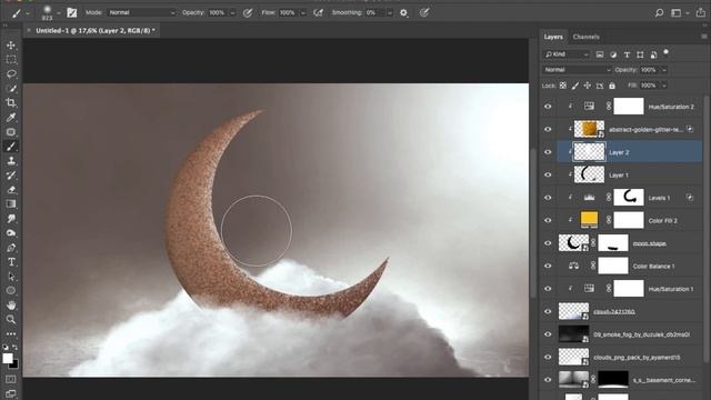 Fantasy Winter Moon Clouds - Photoshop Manipulation Tutorial Processing смотреть онлайн