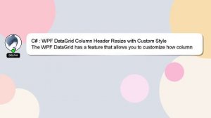 C# : WPF DataGrid Column Header Resize with Custom Style