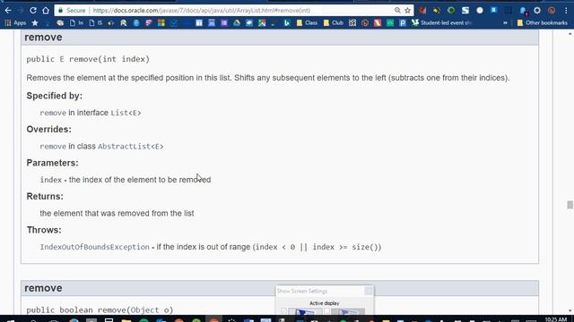 ArrayList remove methods