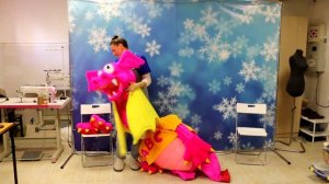 Ростовая кукла Розовый Дракон талисман организации детских праздников