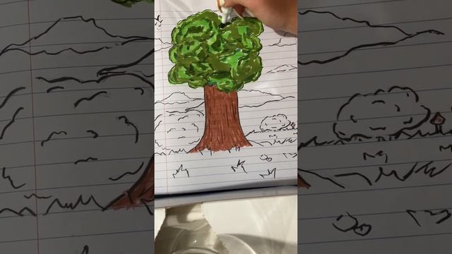 Рисунок дуба #drawing #trees #дерево #дуб #первоевидео #рисунок
