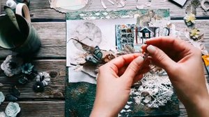 Мастер Класс холст микс- медиа. DIY mixed Media. Скрапбукинг. Scrapbooking