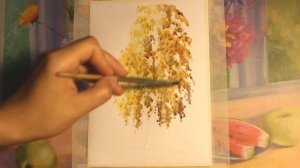 Как ЛЕГКО нарисовать березу АКВАРЕЛЬЮ
