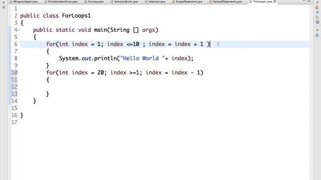 Java For Loops смотреть онлайн
