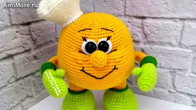 Амигуруми: схема Колобок Поваренок. Игрушки вязаные крючком.