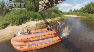 СВП ЖУК-4, тест двух карбюраторов, Лето - р.Линда, Hovercraft Juk-4 - Полная версия