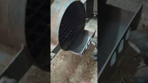 Мини печка в гараж на дымоходе 76мм.