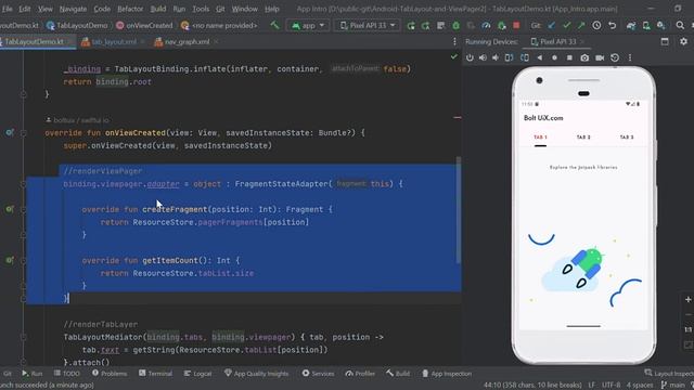 TabLayout Onboarding Screens with ViewPager2 | android app development tutorial for beginners