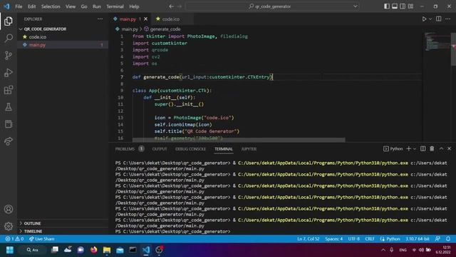 QR Code Generator w/ Custom Tkinter & OpenCV смотреть онлайн
