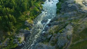 Ural power. Nature of Urals. Rapids of the Iset river, near the city of Yekaterinburg.