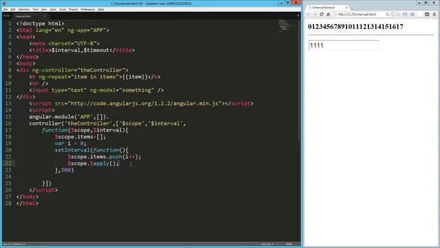 AngularJS: $interval and $timeout смотреть онлайн