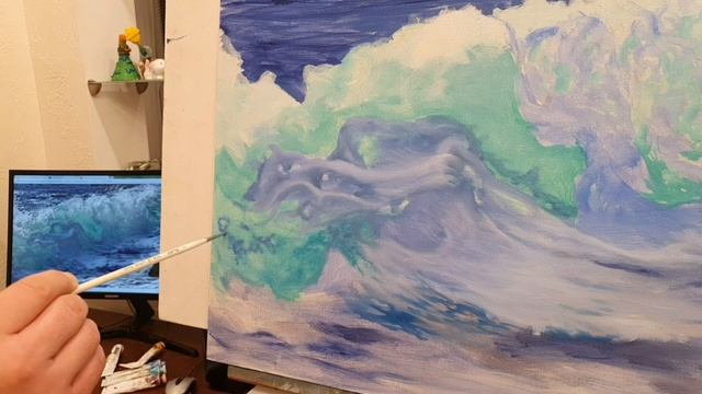 Как нарисовать морскую океаническую волну. Часть 2. Волна смотреть онлайн