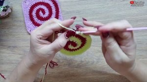 МК Красивый элемент для пледа Завораживающая спираль