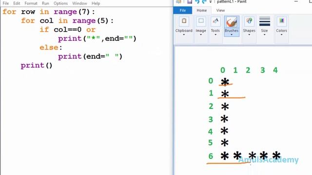 Python Pattern Programs - Printing Stars in L Shape
