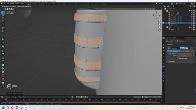 Blender Modeling Tactical Military Vest Free Tutorial / Blender 3.6