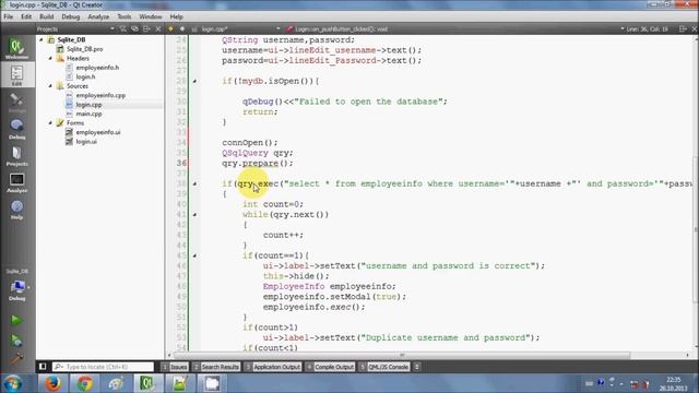 QT C++ GUI Tutorial 13- Creating connection open and close function with sqlite database смотреть онлайн