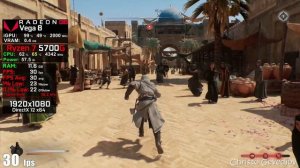 Assassins Creed Mirage - Ryzen 7 5700G Vega 8 - Ryzen 5 4600G Vega 7 & 16GB RAM