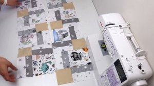 Небольшие кусочки ткани в большое изделие / Из остатков ткани сшила детское одеяло