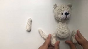 МК медвежонок крючком/часть 5 сборка