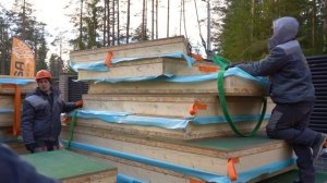 Дом Фахверк. Сборка каркаса. Монтаж стеновых панелей