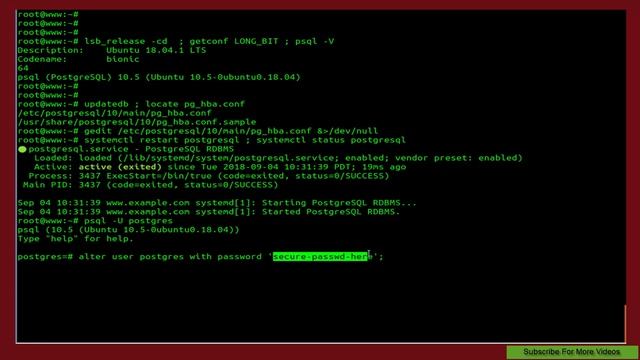 How To Reset Forgotten Password For Postgres User On Ubuntu 18.04 смотреть онлайн
