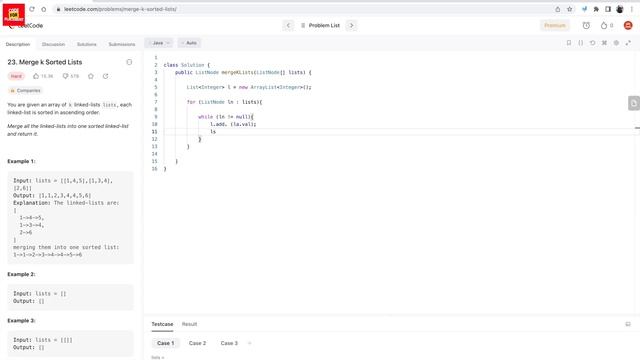 Merge K Sorted Lists ? | Leetcode 23 (Hard) | Java