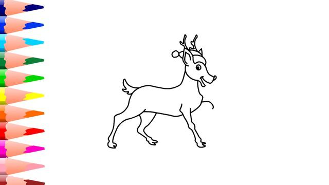 Christmas Reindeer Drawing/Рождественский олень рисунок/Rojdestvo bug'usining rasmi