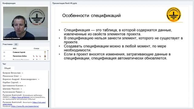 Особенности спецификаций Autodesk Revit смотреть онлайн