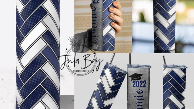 Blue and White School Colors Graduation 2022 Tumbler Wrap смотреть онлайн