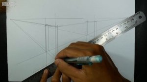 how to draw a bridge in 2 point perspective