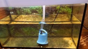 Откачка воды помпой из аквариума