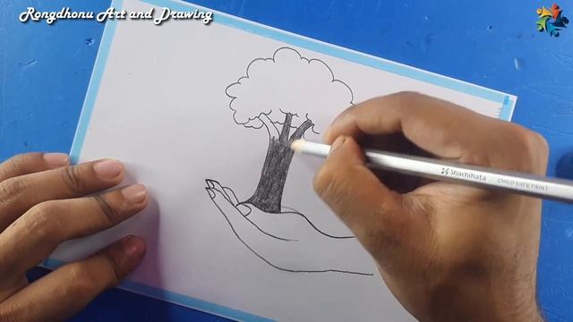 Save Tree | Drawing For School project | Pencil Drawing easy смотреть онлайн