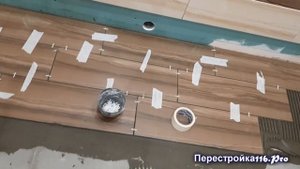 Керамогранит в ванной на пол. Раскладка на 2/3.