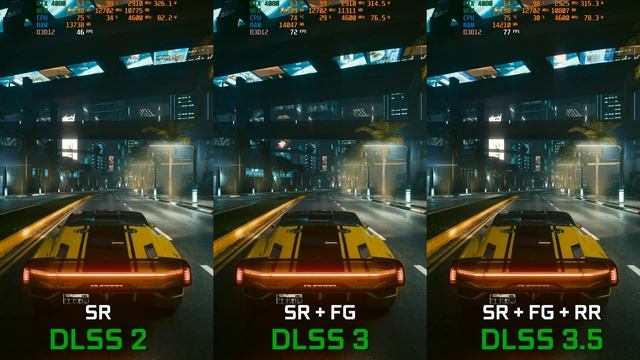 RTX 4080 DLSS 2 vs DLSS 3 vs DLSS 3.5 in Cyberpunk 2077 - How Big is the Difference?