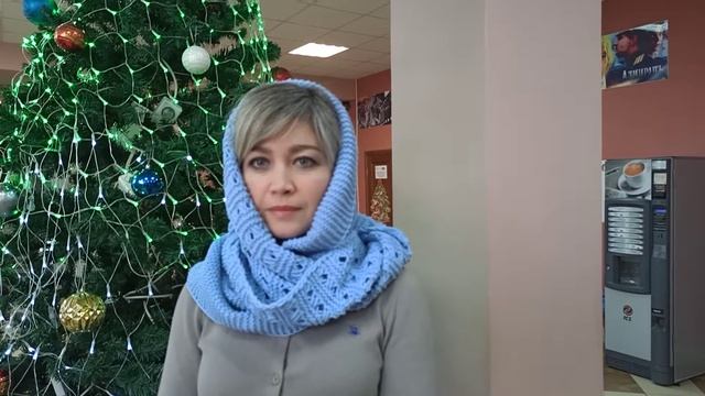 СНУД - ШАРФ АЖУРНЫЙ, в 2 оборота с двумя рисунками. смотреть онлайн