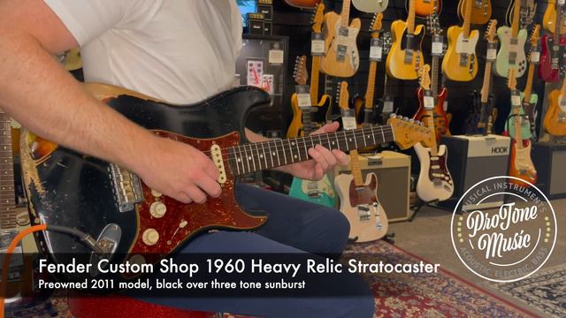 Fender Custom Shop 1960 Heavy Relic Stratocaster Black over Sunburst смотреть онлайн