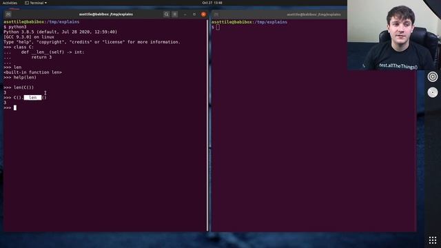 python: len(x) vs x.__len__() (beginner - intermediate) anthony explains #131