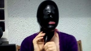 Putting on Latex Mask