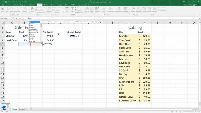 Easy Excel - Create a Simple Order Form (30)