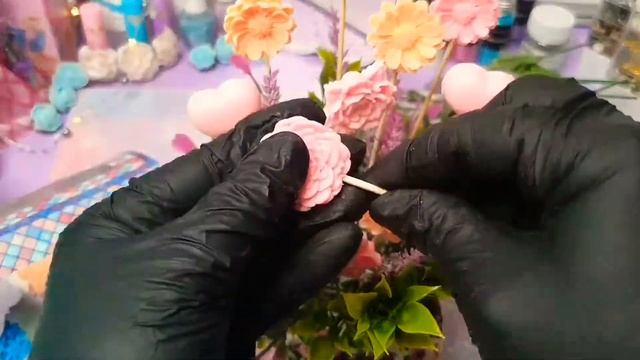 Мыльный букет в чашке
