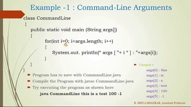 Command Line Arguments in JAVA