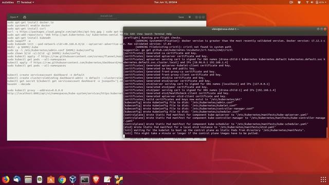 Kubernetes on Ubuntu 18.04 - Master and Dashboard setup