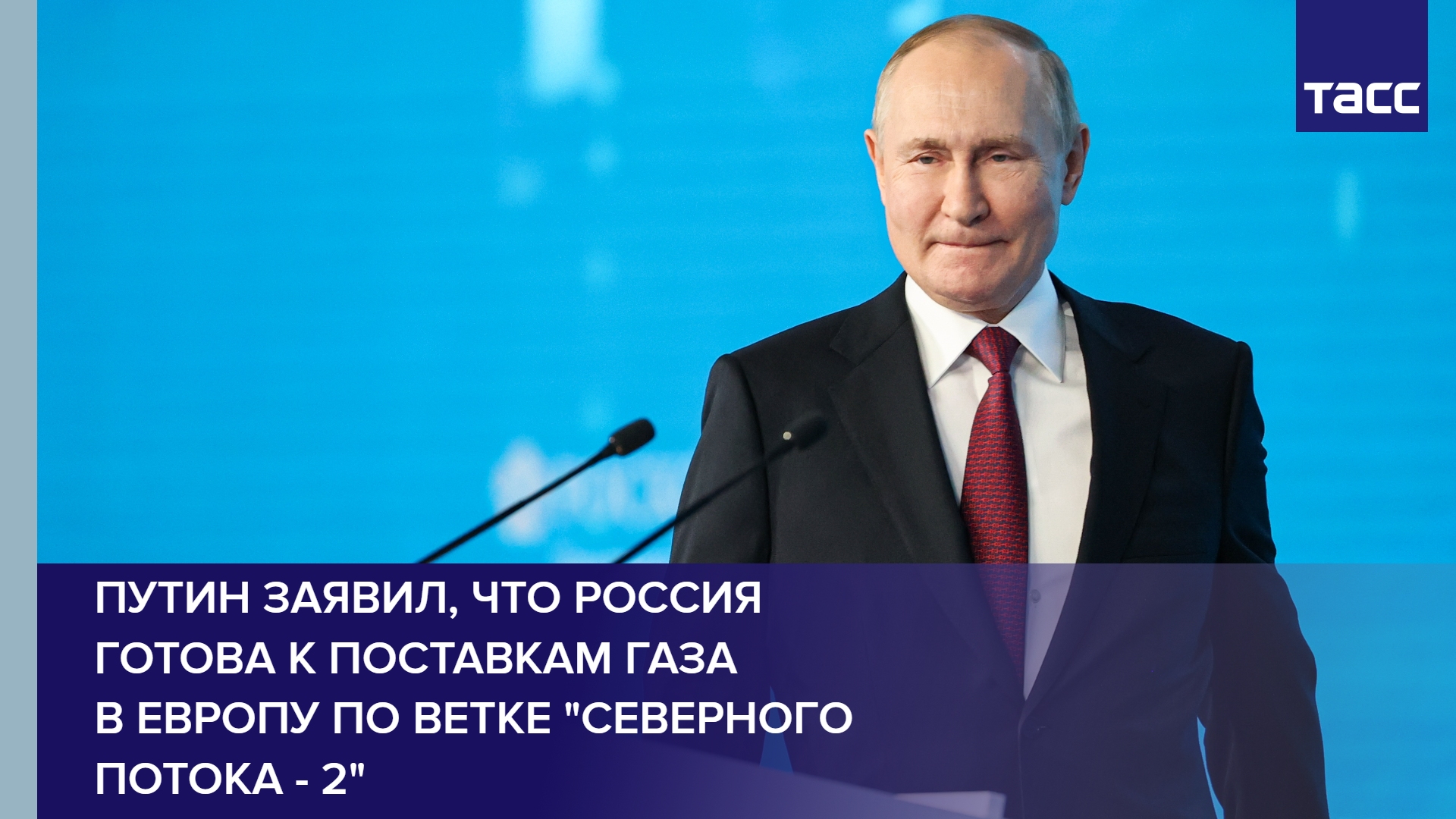 Путин заявил, что Россия готова к поставкам газа в Европу по ветке "Северного потока - 2" #shorts