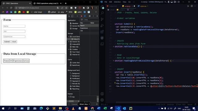 CRUD operations in JavaScript using LocalStorage | CRUD operations in HTML CSS JavaScript (easy way
