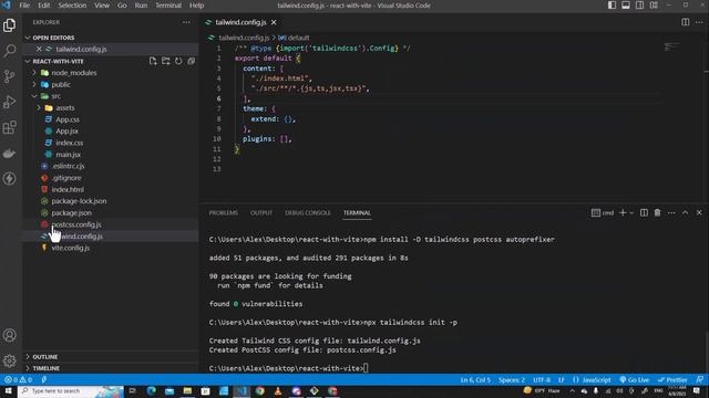How to use Tailwind CSS in React with Vite | Install TailwindCSS in React with ViteJS for Beginners