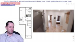 Быстрый обзор 2-к квартиры в Краснодаре ЖК Самолет