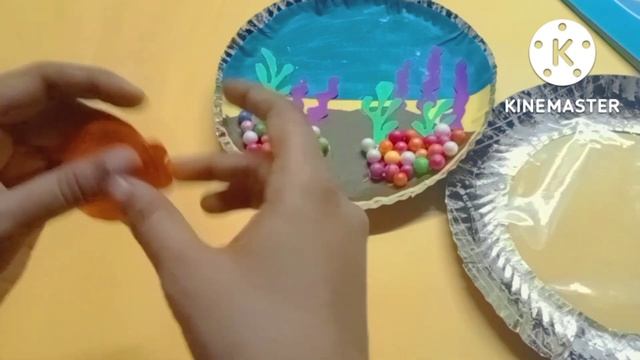 Paper Plate Aquarium// How to make fish aquarium of paper plate// fish tank// DIY// school project смотреть онлайн