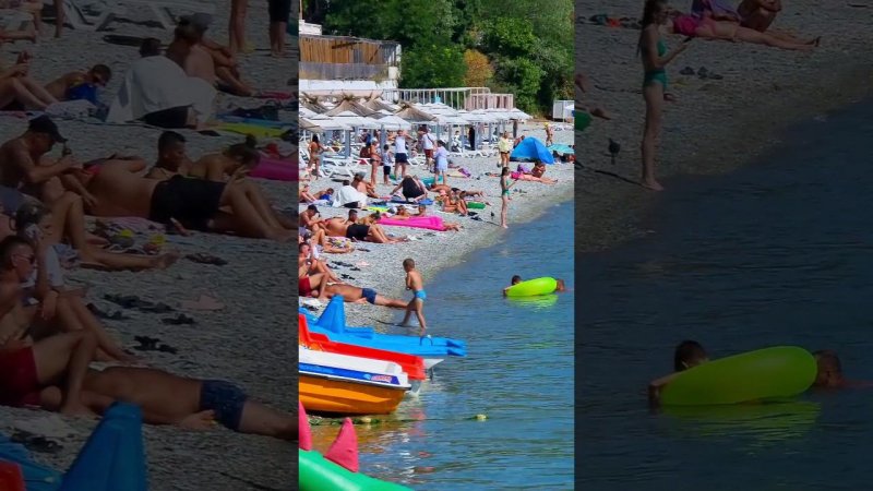 Пляж с кристальной водой в Геленджике Лазуревый берег