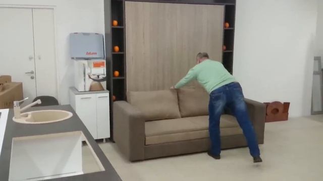 Двуспальная подъемная кровать Элара Лонга с диваном Луксурия Шелф