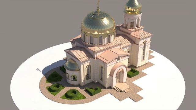 Визуализация проекта храма в честь Рождества Христова, на территории ЖЕНСКОГО МОНАСТЫРЯ в г. Орёл! смотреть онлайн